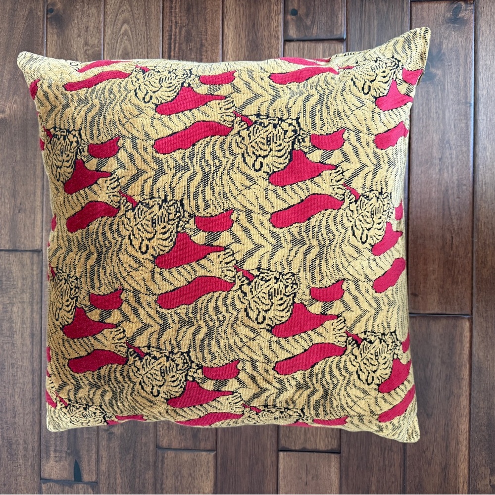 Red and Gold Tiger Pattern Pillow- Pottery Barn